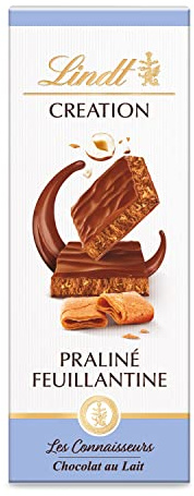Lindt - Tablette CRÉATION Praliné Feuillantine - Chocolat au Lait, 110g
