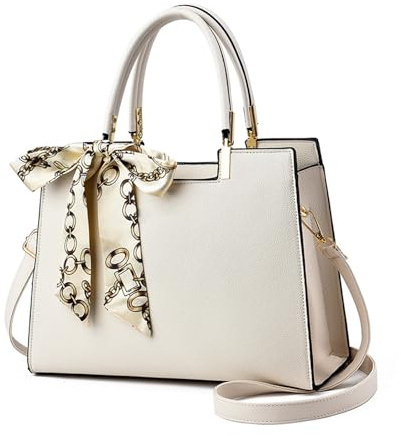 NICOLE & DORIS Sac à Main Élégant en PU Cuir - Bandoulière Fourre Tout Grande Capacité à Poignée Supérieure pour Travail et Sortie Quotidien Beige