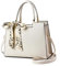 NICOLE & DORIS Elegante Handtaschen Damen Shopper Schultertasche Tote Handtasche PU Leder Mittelgroß Tasche mit Griff Frauen Umhängetasche mit DREI Fächern Beige