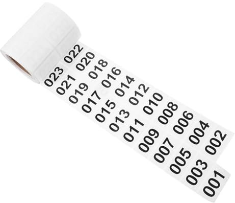 EXCEART 1 Rolle Aufkleber Klassifizierungsetikett Inventaretiketten Repositionierbar Etiketten Nummerierte Etiketten Fortlaufende Nummer Klebstoff Anzahl Label Zahlen Weiß Draussen Post