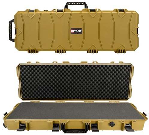 Eylar 39 Inch Intact Series Rolling Hard Rifle Case, Lightweight and Durable Stacker Design with Foam (Brown)