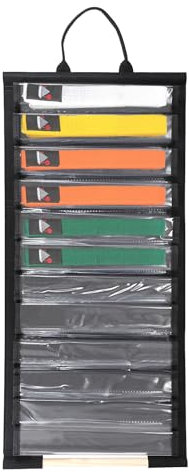 SUMNACON 12 Gürtel Kampfsport Gürtel Display Halter Staubdicht Karate Taekwondo Gürtel Organizer Wandbehang Kampfsport Gürtelhalter Gürtelhalter für Kampfsport Karate Taekwondo-Anfänger (ohne Gürtel)