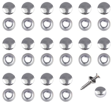 INCREWAY 40 st skruvskydd i rostfritt stål, silver, glansigt, dekorativt skruvskydd, knäpp-på, plastlock för möbler, skåp, speglar (skruvar ingår inte)
