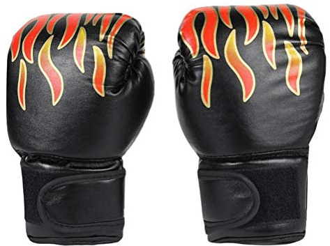 Guanti per bambini, guantoni da boxe per bambini con chiusura in Guantoni da boxe piccoli per bambini da 3-12 anni Guanti da allenamento 6 once per MMA, Muay Thai e Kickboxing, blu (black)