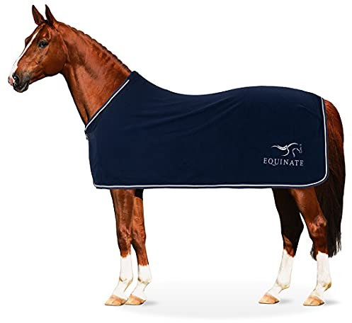 Equinate Svettfilt Springdale av polarfleece med restridsdyna 125 cm marinblå