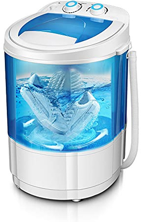 WANGTX Piccola mini lavatrice intelligente per scarpe per uso domestico per lavatrice semiautomatica a secchio singolo per dormitorio studentesco con spazzola WANGTX/bianca / 36×36×50cm