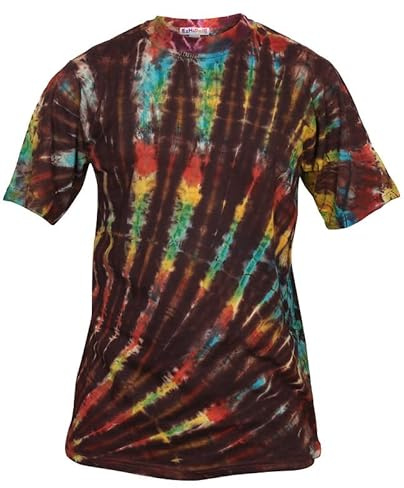 Ezhippie Men's Tie Dye T-Shirt Lightweight Cotton Festival Hippie Top, (16, L)