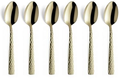 Amefa Felicity - Servicio de 6 cucharas moka espresso Champagne mate