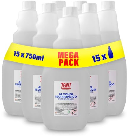Hostelpak | 15 x 750ml - Alcool isopropilico 94ºC Purezza, Pulizia superfici e componenti elettronici