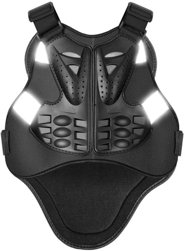 PELLOR Rückenprotektor Motorrad Schutzweste Protektoren Brustpanzer Motocross Wirbelsäule Schutzausrüstung Protektorenweste für Snowboard Skaten Motorrad Rennsport Radfahren Querfeldein(S, Schwarz)