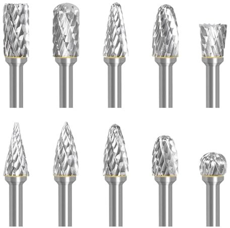Juego de fresas para taladro, fresa de metal duro con doble corte, fresadora de madera, carburo duro, fresas con vástago de 1/8 pulgadas para madera, plástico, metal