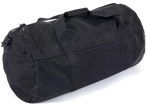 Heavy Duty Large Diving Gear Mesh Bag, Scuba and Snorkeling Gear Mesh Duffle Bag, Large Mesh Travel Duffel Bag, Mesh Beach Bag (With Pocket, 30-inch)