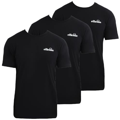 Ellesse Herren Azzini (3 Pack) T-Shirt, Schwarz, L