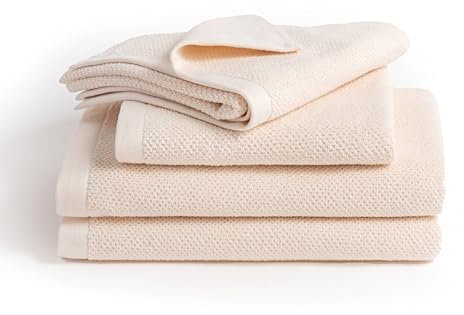 herzbach home - Spa Kollektion - Handtücher und Duschtücher Set 100% Baumwolle (Creme)