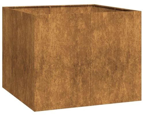 vidaXL Pflanzkübel Rostig 100x100x80 cm Wetterfester Stahl, Pflanztopf, Pflanzenständer, Hochbeet, Pflanzgefäßständer, Pflanzentablett, Gartenpflanzer