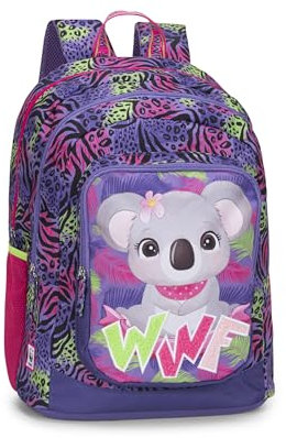 Franco Cosimo Panini WWF Offizieller WWF Schulrucksack, 2 große Fächer, 1 Fronttasche, 2 seitliche Netztaschen, gepolsterte Schultergurte, thermogeformte Rückseite und Boden, Reißverschluss, 32 x 43 x