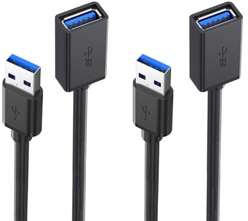 SZMXUCK 2 Pack 1.65FT USB 3.0 Extension Cables Type A Male and Female Extension Cables can Withstand Fast Data Transfer and are Compatible with Keyboards, mice, Hard Disk Drives, USB hubs, and More.