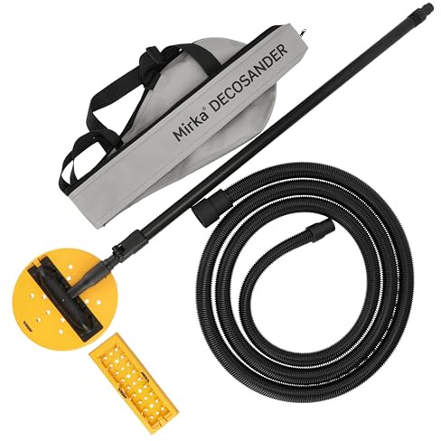 Mirka DecoSander levigatrice con asta telescopica senza polvere per una finitura liscia su pareti e soffitti, cartongesso, lavori di dettaglio / 80x230mm e Ø 225mm tampone di levigatura/a strappo