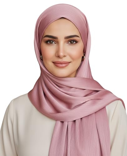HANNA HABIB Luxury Turkish Satin Hijab Scarf for Women, Silk-Feel Head Scarf | Lightweight Muslim Hijab Shawl