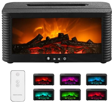 Diffusore di aromi, 250 ml, diffusore di oli essenziali, umidificatore umidificatore con 7 colori, luce LED e effetto fiamma, diffusore di aromi con 2 modalità timer e spegnimento automatico per casa