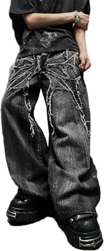 Vintage Star Jeans Herr Ficka Bred Ben Raka Denim Byxor Herr Y2k Streetwear Casual Byxor Jeans