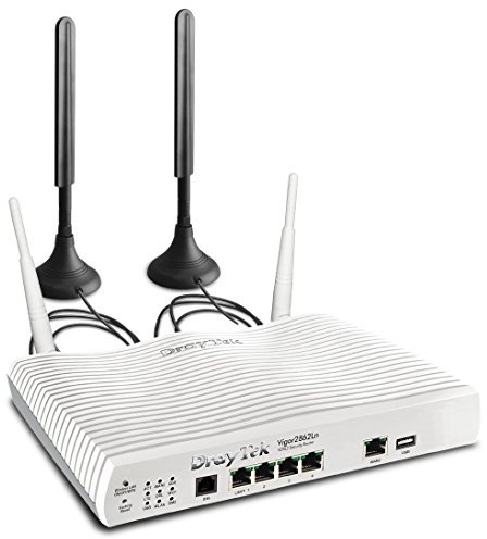DrayTek Vigor 2862LN Quad-WAN 802.11n 2.4GHz Wireless Router for ADSL, VDSL and Ethernet-Based Broadband with Integrated 4G LTE Modem