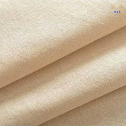 Calico Fabric 63 Inch (160cm) Extra Wide – 100% Unbleached Natural Cotton, Medium Weight, Premium Quality by JRI (1 Meter)