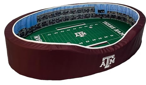 StadiumSpot Officially Licensed NCAA Premium Oval Dog Bed, Texas A&M, Medium