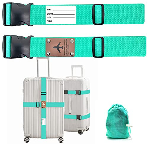 YMTHamaz3 koffergurte 2 stück/Koffer zubehör/Koffer Bandage, kompatible mit Anhänger, grün