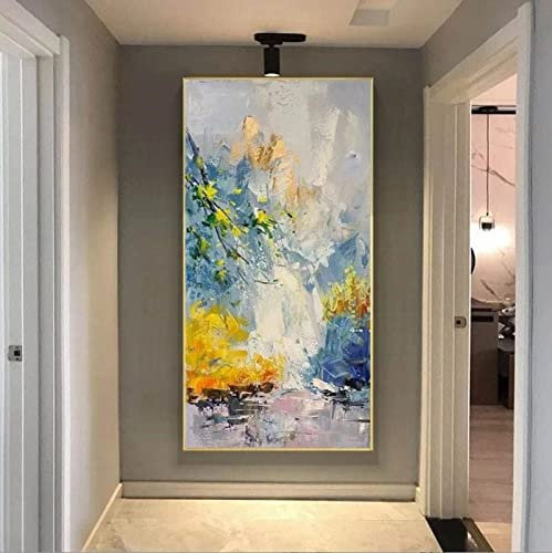 Grande Tela Arte della Parete Pittura a Olio Paesaggio della Valle Verticale Arte Astratta Decorazione Pittura Quadri per Cucina Decorazione della Parete 60x120cm(24x47in) Senza Cornice