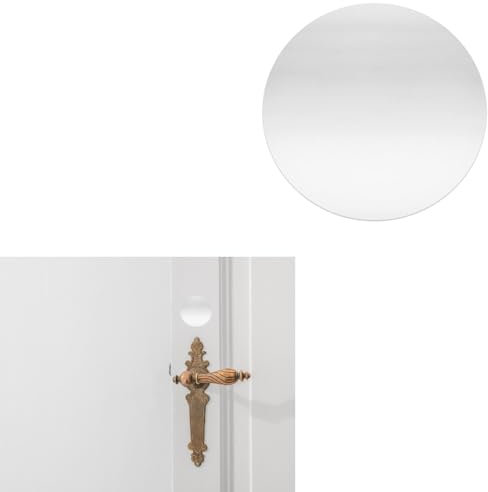 YAZANY Key Hole Cover Plate, 2Pcs Repair Escutcheon Door Lock Cover Door Plate, Blank Self Adhesive Fix Satin Stainless Steel 35mm Diameter