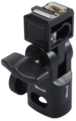 Hot Shoe Mount Speedlite Flash Support Photo Studio Umbrella Holder Bracket, Bottom with 15.8mm Hole for Speedlite Flash Trigger with Cold Foot & Studio Light Stand Tripod Head