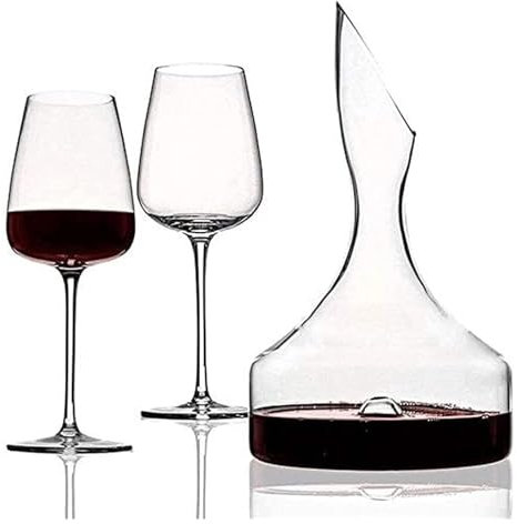 Rödvinkaraff, kristallkaraff för vin, Karaff Karaff Vinkaraff Glaskaraff och tumlarset- Handblåst kristallvinkaraff Kristallglaskaraff