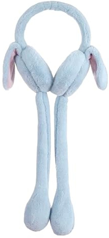 HENKi Cache-oreilles pour enfants, filles et femmes - Hiver réglables - Cache-oreilles en laine - Lapin poussé en haut - Oreilles en mouvement - Oreilles mobiles - Tricoté - Fausse fourrure