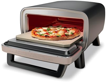 Ninja Artisan Electric Outdoor Pizza Oven with Stone | 12-inch Pizza in 3-minutes | 700F Max Temp | 5-in-1 Functionality – Pizza, Bake, Broil, Proof & Warm | Makes Full Meals | Gray | MO201