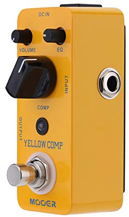 Yellow Comp Micro Mini Optical Compressor Guitar Effect Pedal – True Bypass, Smooth Compression, Aluminum Alloy Chassis