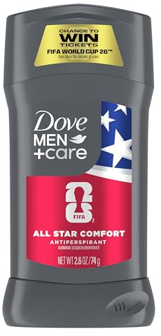 DOVE MEN + CARE All Star Comfort Antiperspirant Stick – FIFA World Cup 2026 Edition, 72H Odor‑Neutralizing Protection with Added Moisturizer | 2.6 oz