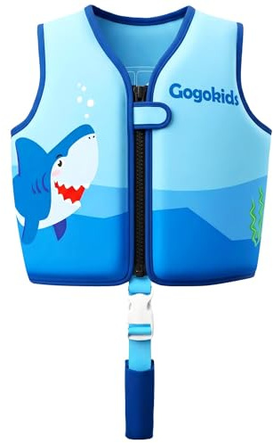 Gogokids Kids Swim Vest 15-30kg, Learn to Swim Float Swimwear for Toddler, Children Ultra-Soft Buoyancy Neoprene Jacket with Adjustable Crotch Strap for Swimming, Pools & Beach, 1-8 Years Old