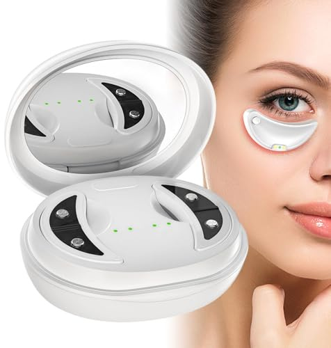 Terapia de luz para ojos - Masajeador de ojos inteligente recargable de 9 x 7,4 x 3 cm con calor de microcorriente | Reduce las ojeras, las arrugas y bolsas de los | Viajes de oficina en