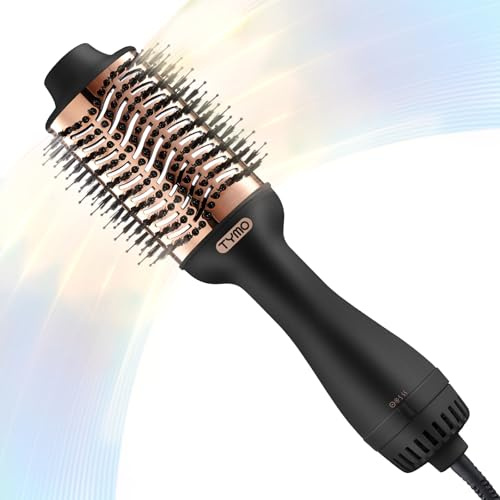 TYMO Spazzola per Asciugacapelli - One Step Asciugacapelli e Volumizzante, Spazzola ad Aria Calda 4 in 1 con Ioni, per Asciugare, Lisciare, Arricciare e Dare Volume, 3 Temperature, Oro