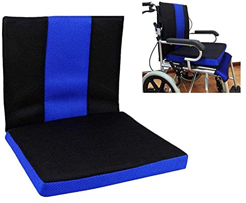 Cojín para Silla de Ruedas con Respaldo Antiescaras Tela Oxford Confort Transpirable para Alivio de Dolores de Cadera, Espalda y Ciática