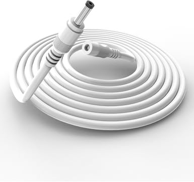 Tonton 5M DC Verlängerungskabel 15V für Ring Solar Panel and Super Solar Panel, Google Nest WiFi AC2200 Router 2nd Gen, Google Nest Home Hub, Echo 1st 2nd, Echo Show Plus, Look, Link, Fire TV, Weiß