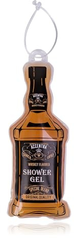Accentra Maxi-Duschgel WHISKEY FLAVOR in Whiskeyflaschen-Optik inkl. Aufhänger, 200ml Duschgel mit Whiskey Flavor Duft - fantastische Geschenkidee für Vatertag, Geburtstag oder Ostern