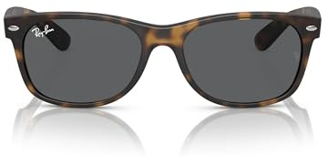 Ray-Ban RB2132 New Wayfarer Polarized Sunglasses, Rubber Havana/Dark Grey, 55 mm