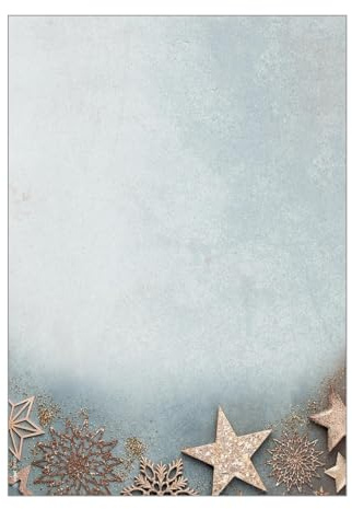 SIGEL DP430 Christmas Motif Papers Glamorous Christmas - Blue, Kupfer - 90 GSM - A4-100 Sheets