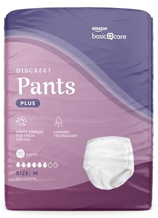 Amazon Basic Care Damen Pants Plus Medium – 40 Stück (4 Packungen à 10 Stück), Weiß