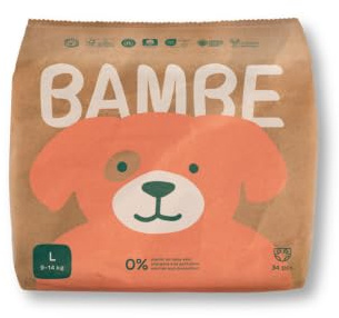 Bambe Pannolini ecologici | Taglia L | da 9 a 14 kg | circa a partire dai 12 mesi | Confezione da 34 pezzi