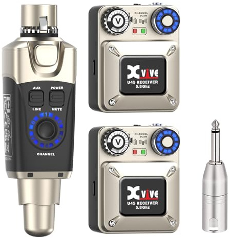 Xvive U45R2 – Sistema Wireless In-Ear Monitor con un Trasmettitore e Due Ricevitori (5.8GHz)