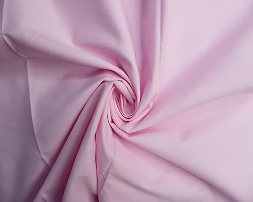 Polycotton -112cm, Durable for Sewing & Dressmaking (Pink, 1 Meter)