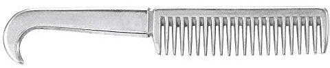 Pferdemähnenschwanzkamm aus Aluminiumlegierung, Metall-Pflegewerkzeug, hochwertig konstruiert, verdickte Zähne, kleine Größe, einfach anzubringen, perfekter Knotenentferner für Mähnen, Haustiere